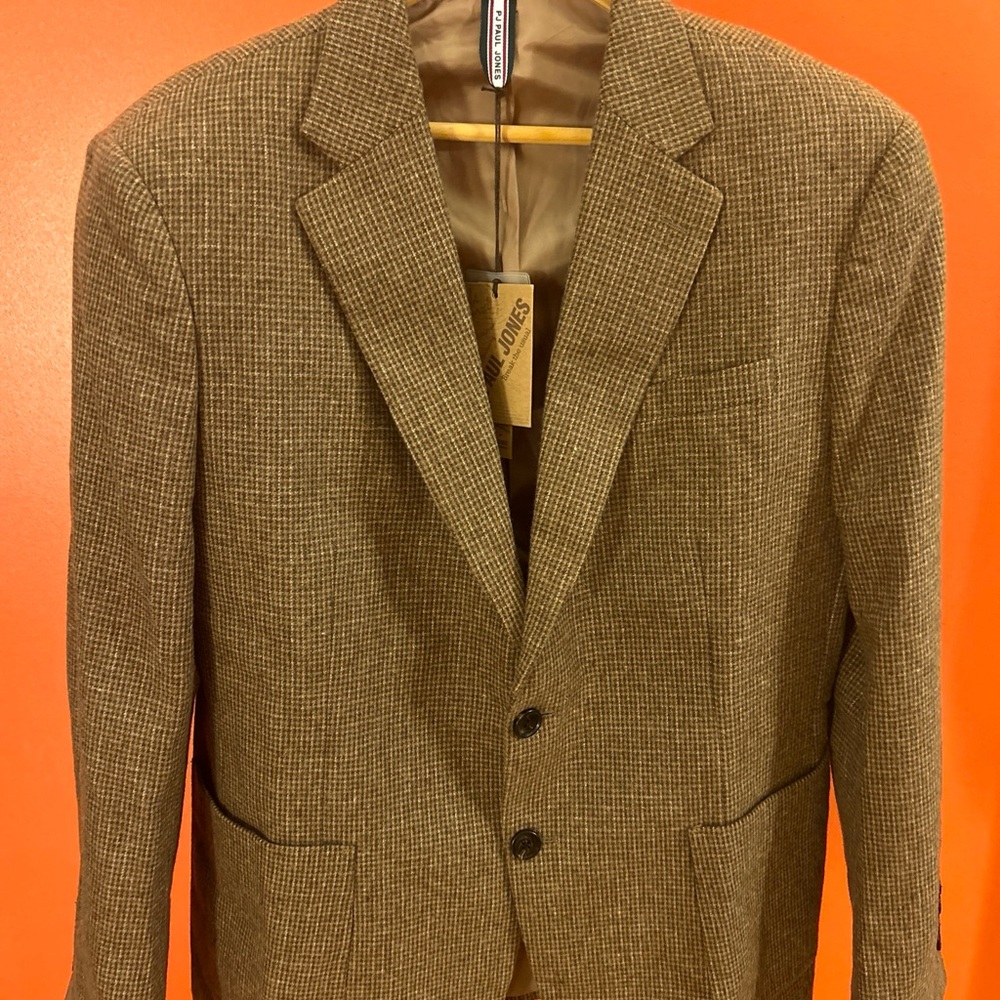 Herringbone Tweed Blazer British Wool Blend Sport Coat Jacket